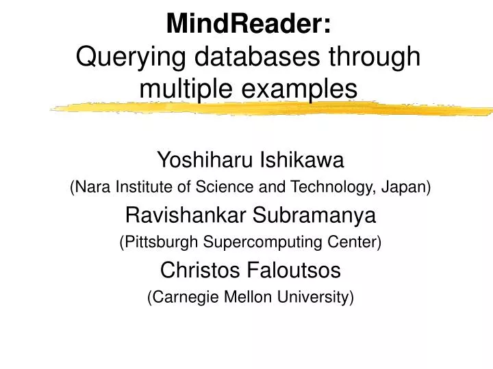 mindreader querying databases through multiple examples