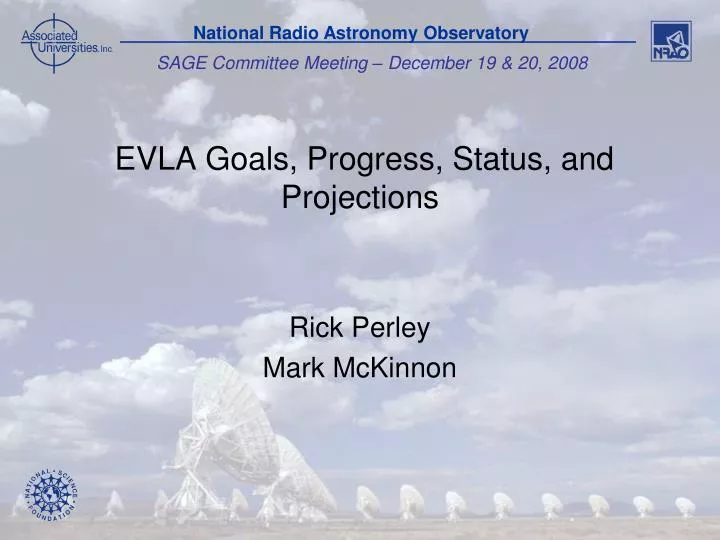 evla goals progress status and projections