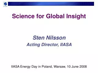 Science for Global Insight