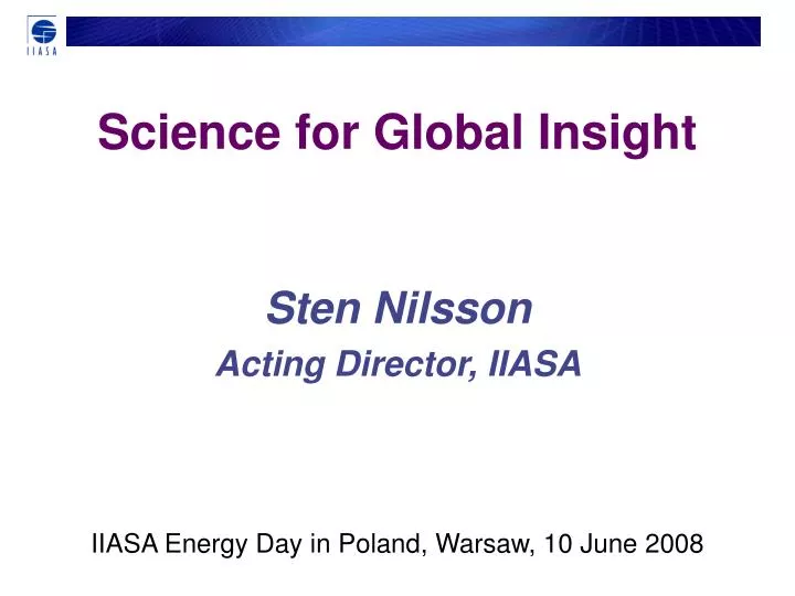 science for global insight