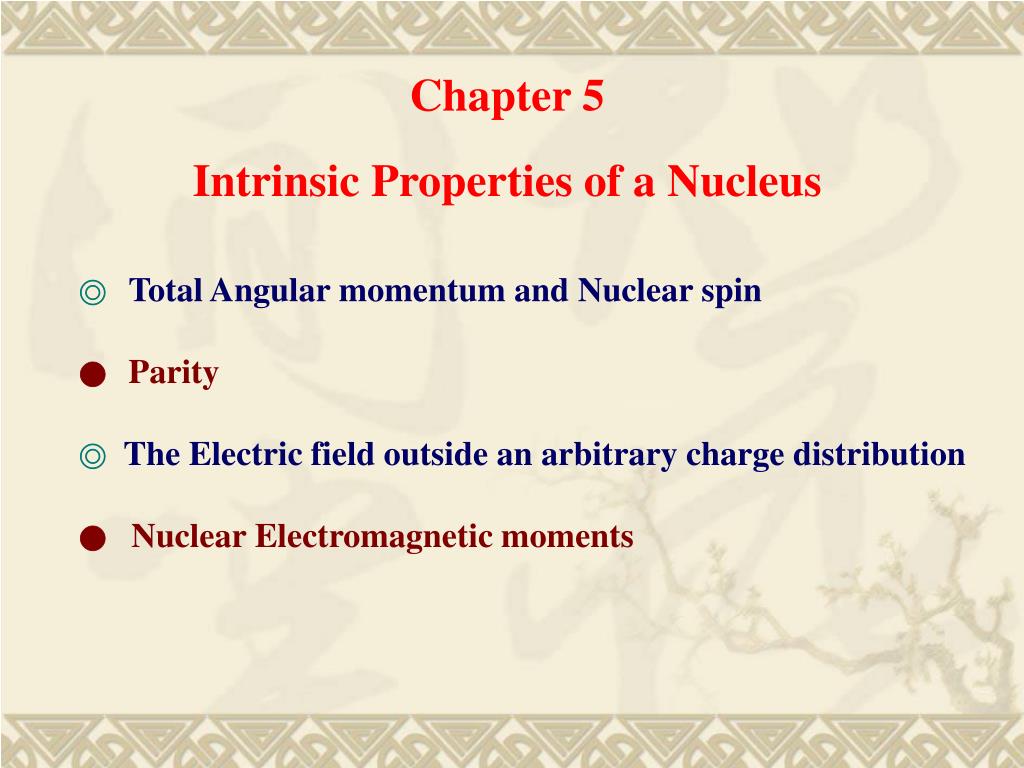 Chapter 5 Intrinsic Properties of a Nucleus - slide 1