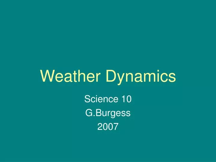 weather dynamics