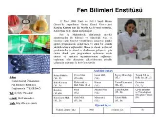 fen bilimleri enstit s