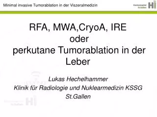 rfa mwa cryoa ire oder perkutane tumorablation in der leber