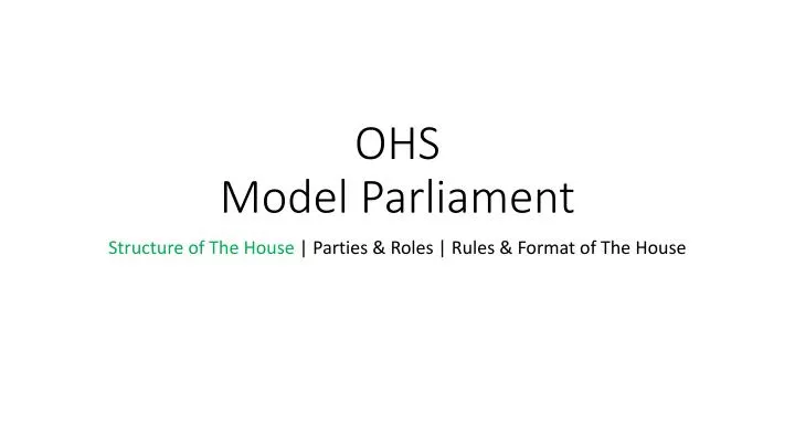 ohs model parliament