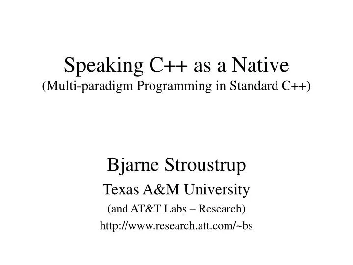 speaking c as a native multi paradigm programming in standard c