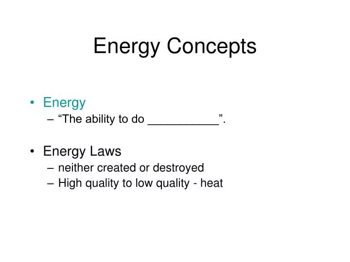 energy concepts