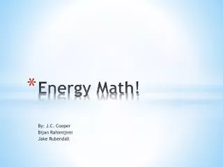 Energy Math!