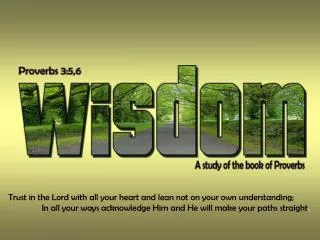 Trust in the Lord with all your heart and lean not on your own understanding;