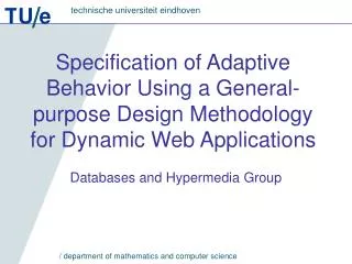 Databases and Hypermedia Group