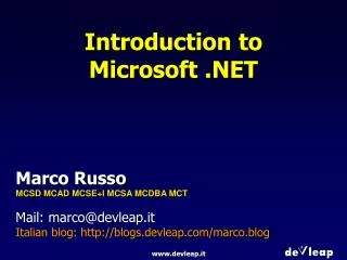 introduction to microsoft net