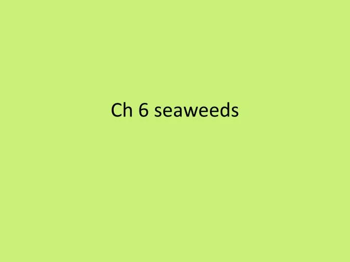 ch 6 seaweeds
