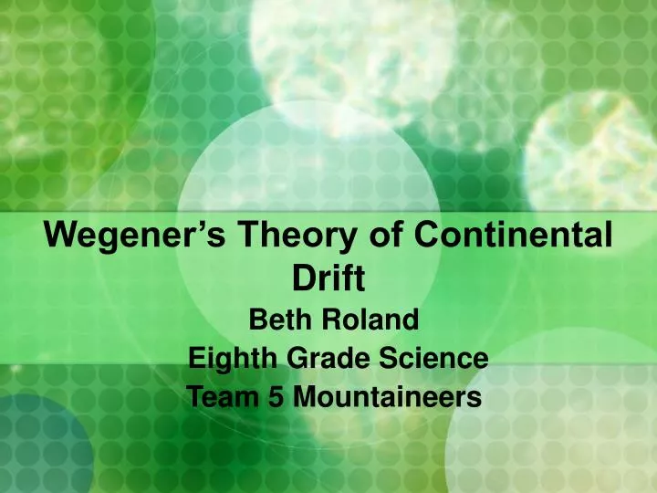wegener s theory of continental drift