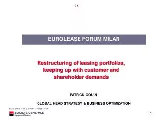 Restructuring of leasing portfolios, keeping up with customer and shareholder demands