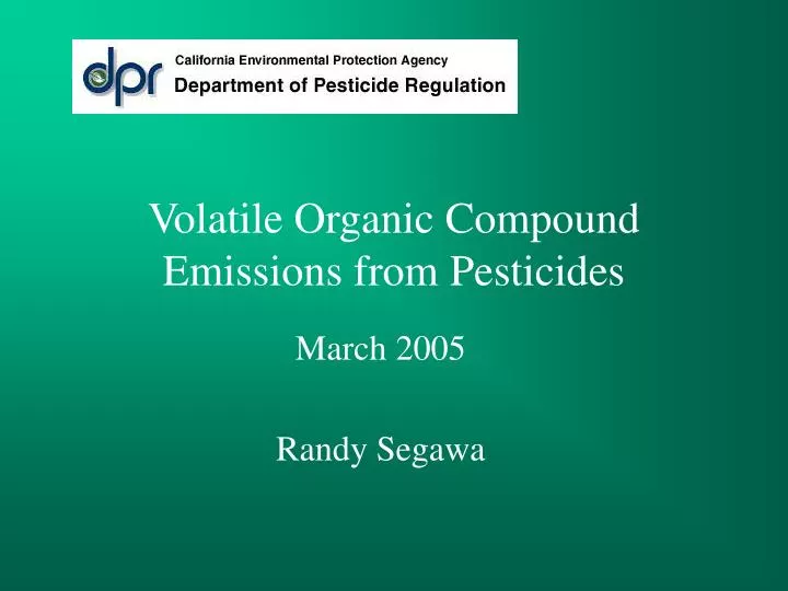 volatile organic compound emissions from pesticides