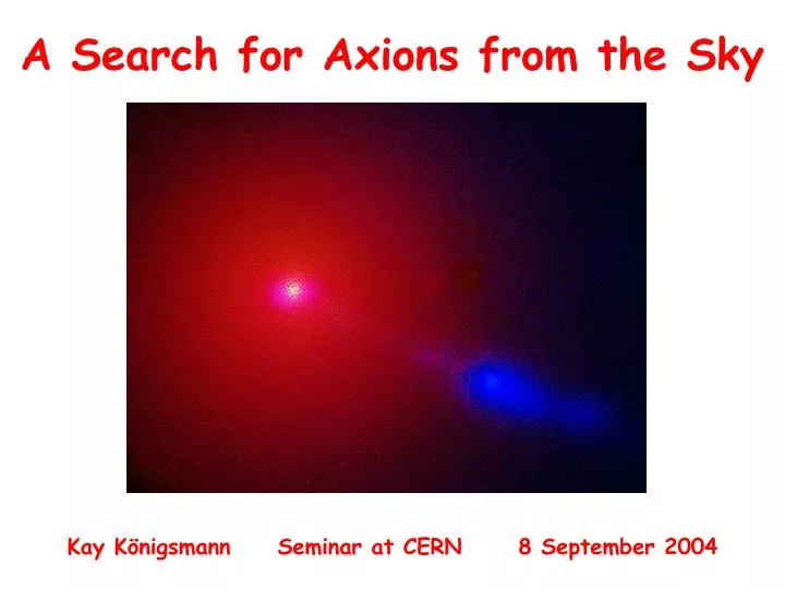 a search for axions from the sky