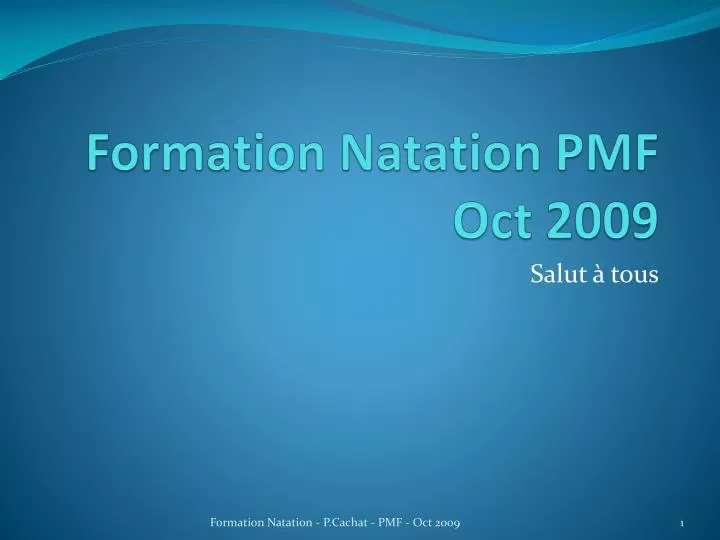 formation natation pmf oct 2009