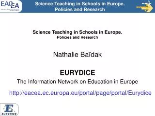 Science Teaching in Schools in Europe. Policies and Research