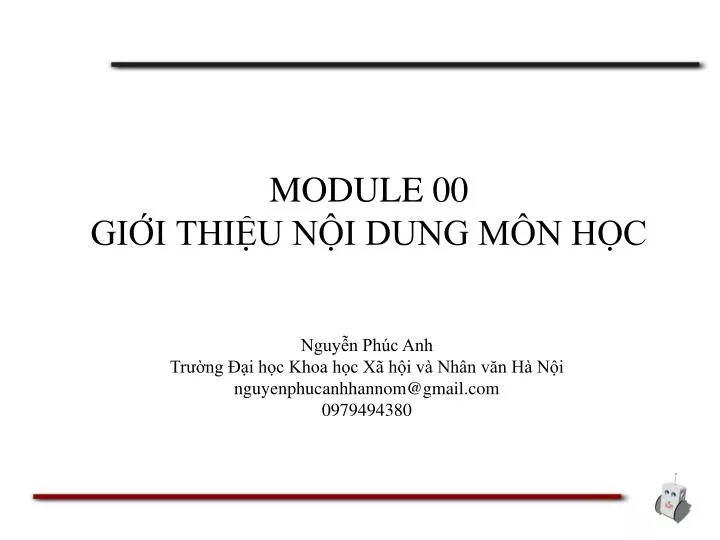 module 00 gi i thi u n i dung m n h c