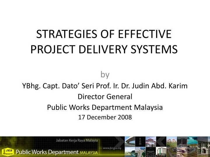 strategies of effective project delivery systems