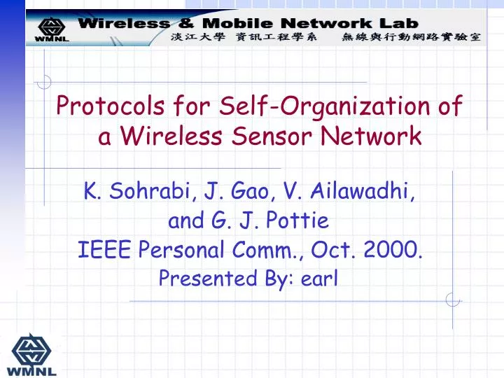 protocols for self organization of a wireless sensor network