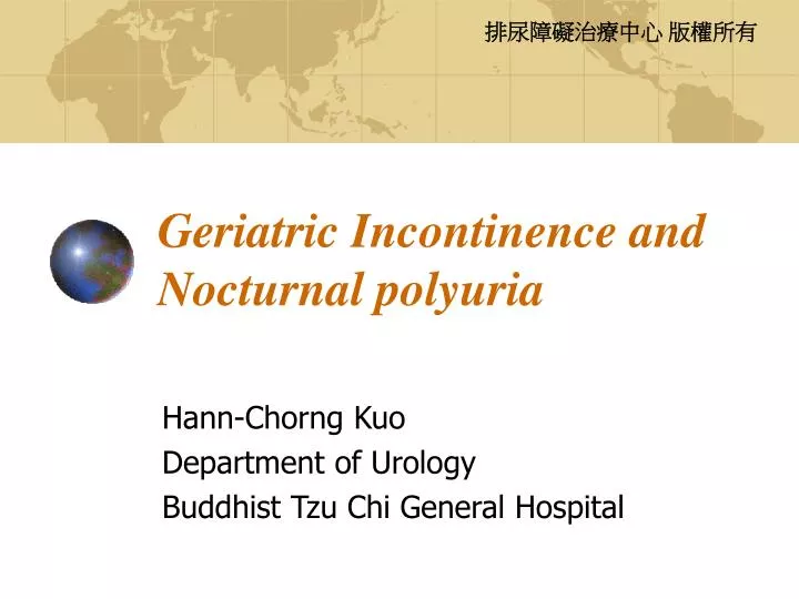 geriatric incontinence and nocturnal polyuria