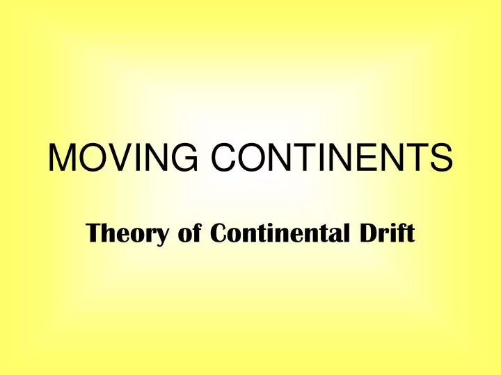 moving continents