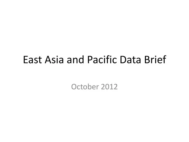 east asia and pacific data brief