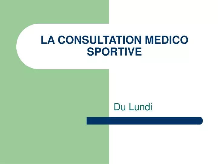 la consultation medico sportive