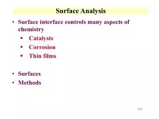 Surface Analysis