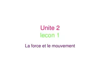 unite 2 lecon 1