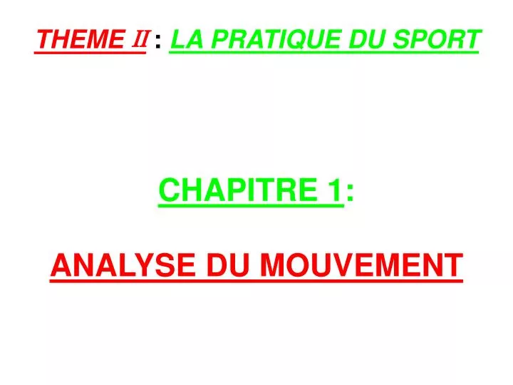 chapitre 1 analyse du mouvement