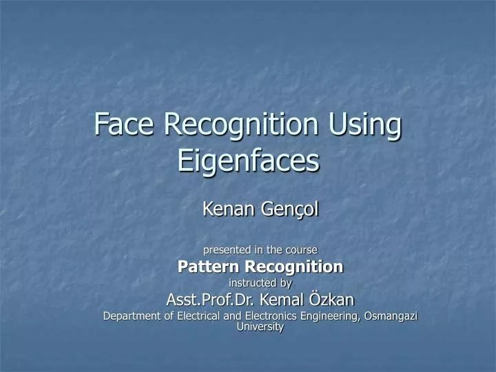face recognition using eigenfaces
