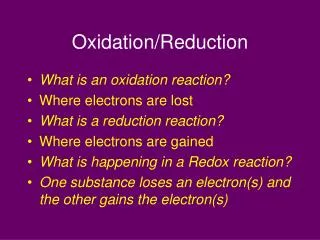 Oxidation/Reduction