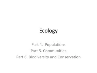 Ecology