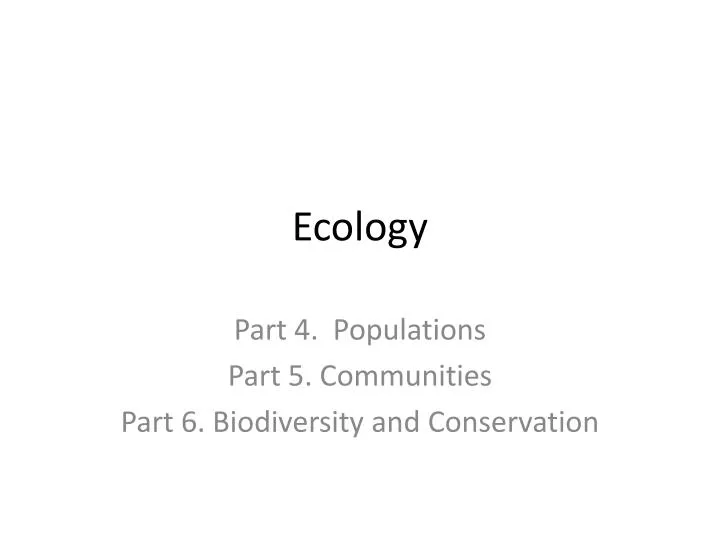 ecology