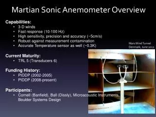 Martian Sonic Anemometer Overview