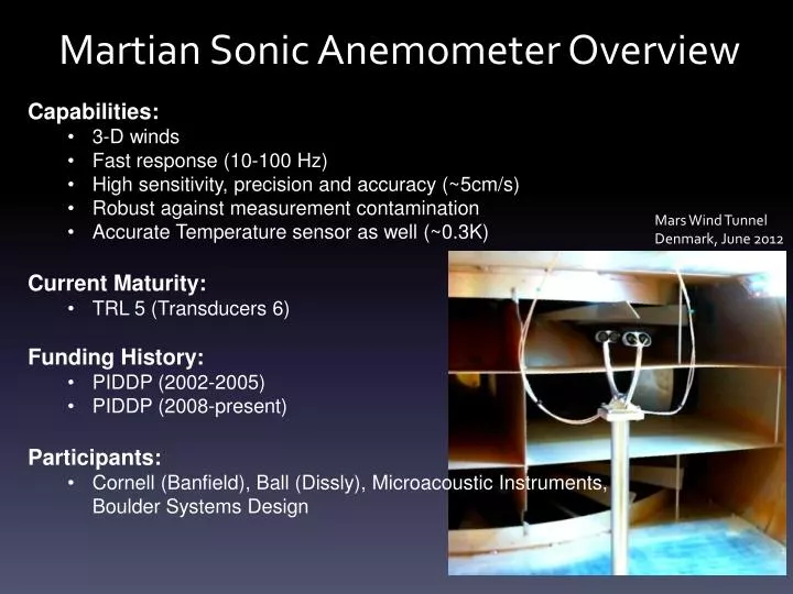 martian sonic anemometer overview