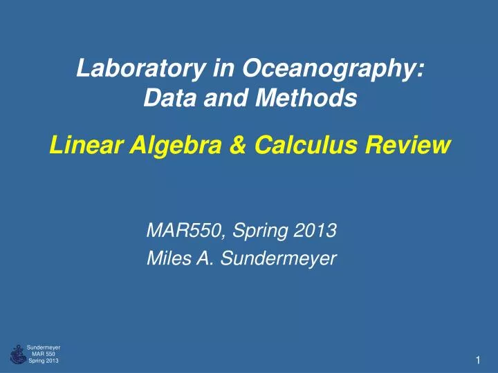 laboratory in oceanography data and methods