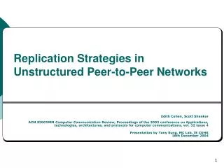 Replication Strategies in Unstructured Peer-to-Peer Networks