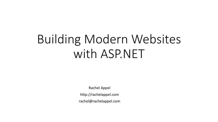 building modern websites with asp net