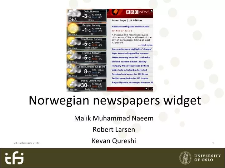 norwegian newspapers widget
