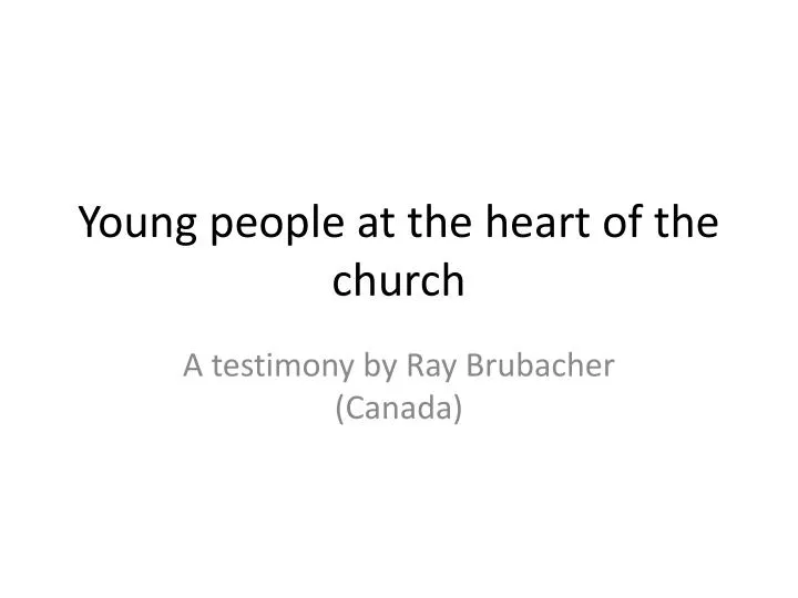 young people at the heart of the church