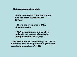 MLA documentation style