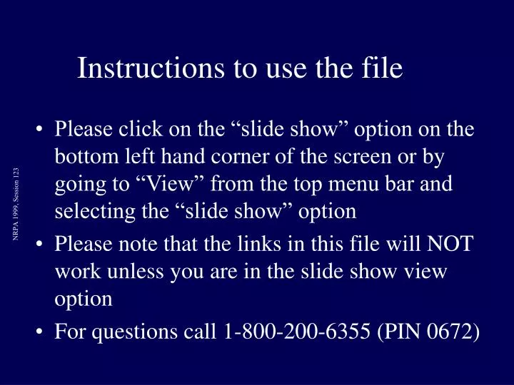 instructions to use the file
