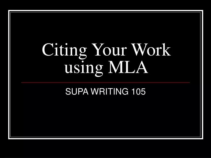 citing your work using mla