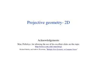 Projective geometry- 2D