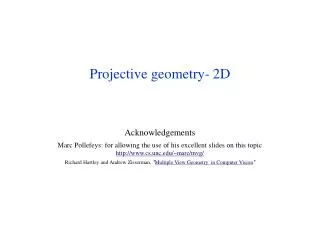 projective geometry 2d