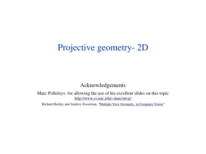 projective geometry 2d