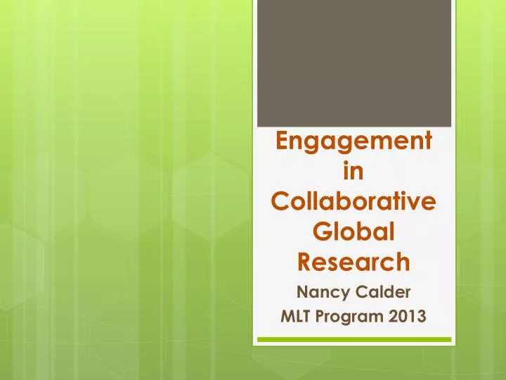 engagement in collaborative global research